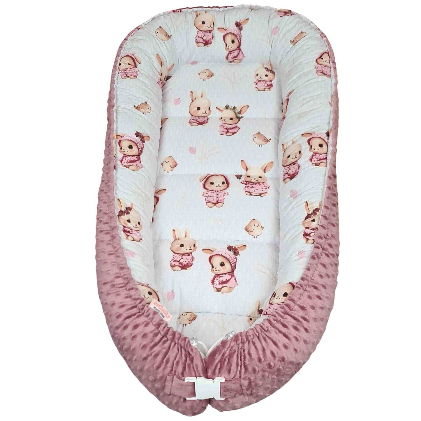junior large nest sleep pod with handy liner pink 6months plus large pod for toddler bunnies bliss