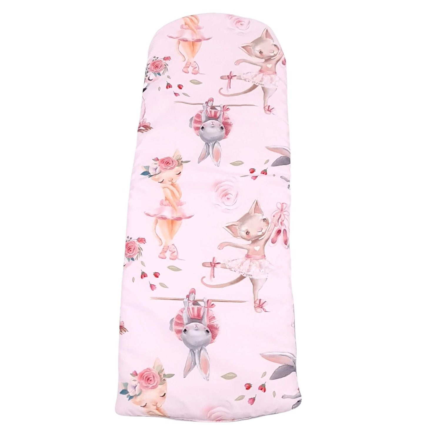 liner for baby nest xxl evcushy ballerinas pattern and plain grey on reverse