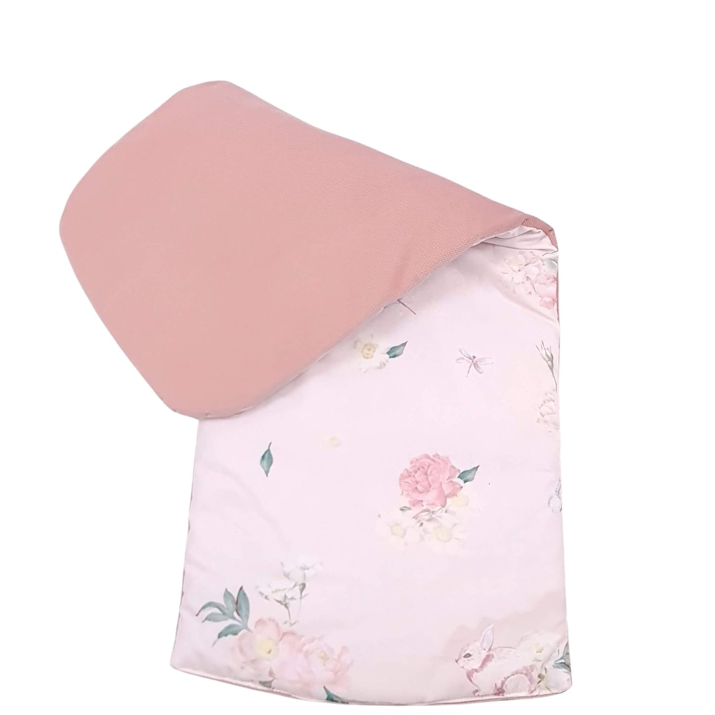 liner for baby nest xxl evcushy bunnies pattern and plain pink velvet 