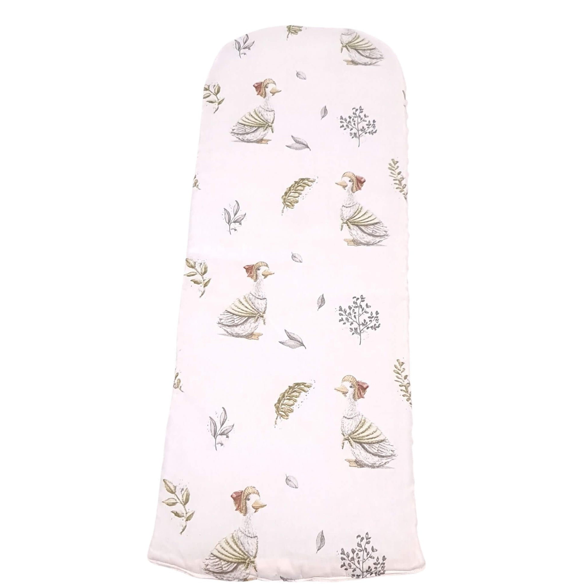 liner for baby nest xxl evcushy geese pattern and plain cream minki plush on reverse side