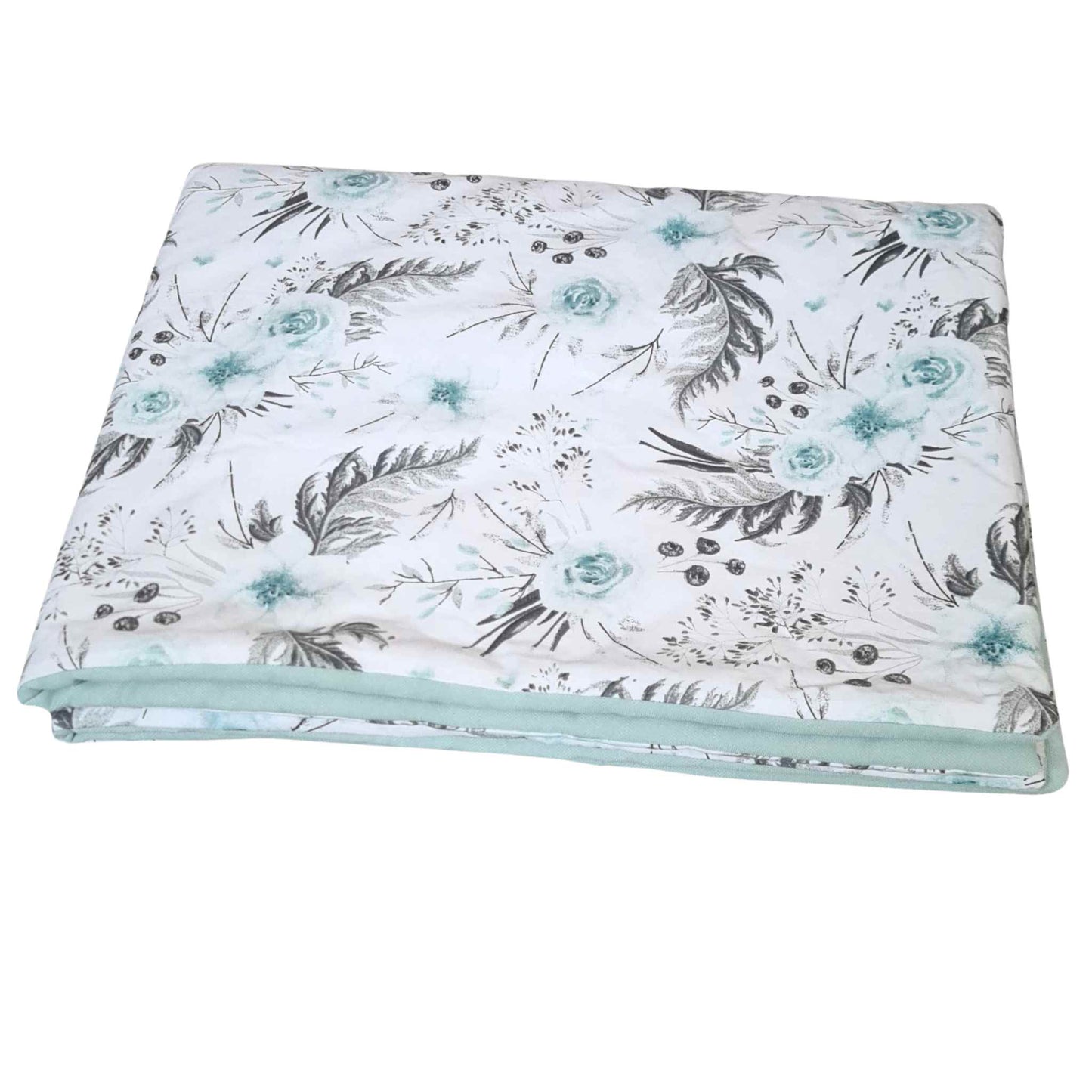 quilt for baby mint colour mint roses pattern size 75x100cm blanket for crib evcushy