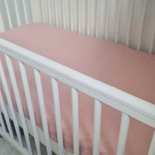 pink sheet for cot bed 70x140cm 100% cotton fitted sheet jersey cotton for baby girl evcushy in Ireland