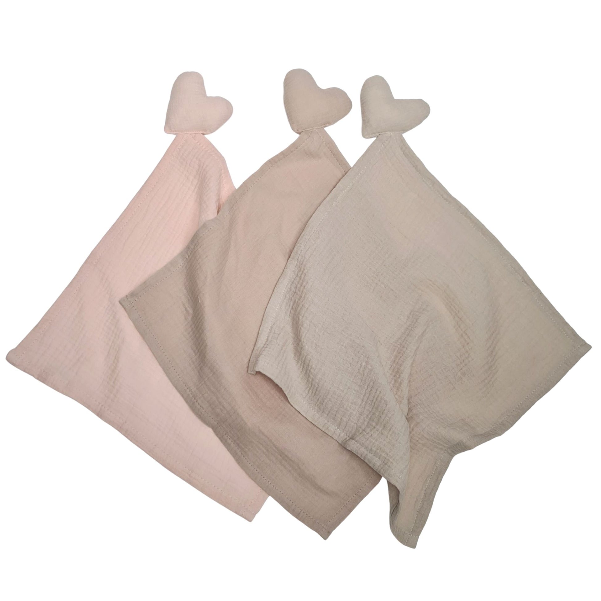 muslin squares 3 pack  comforter blanket pink beige
