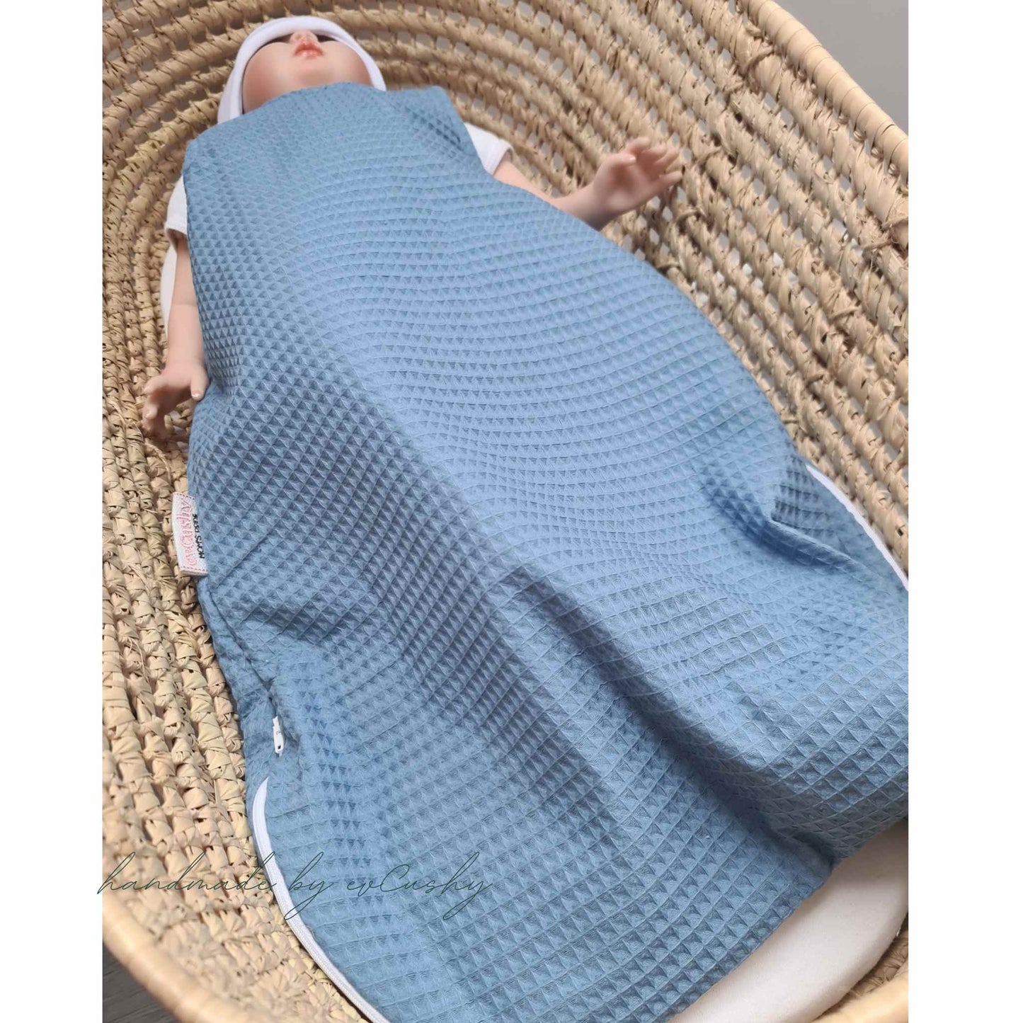 plain sleeping bag for baby  blue, in moses basket 100% cotton 0-6 months in Ireland