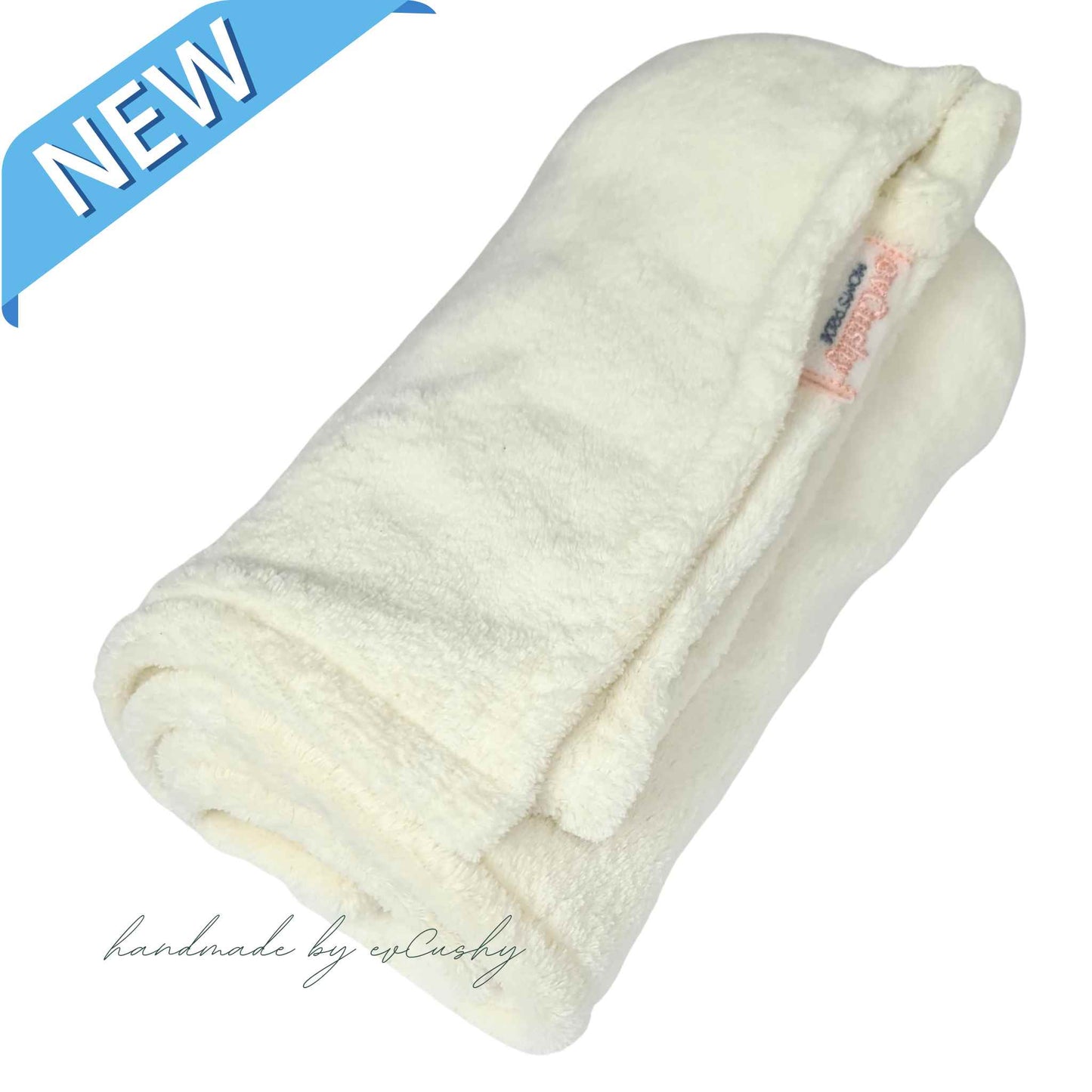 plush teddy blanket for new baby cream fleece blanket 85x85 cm