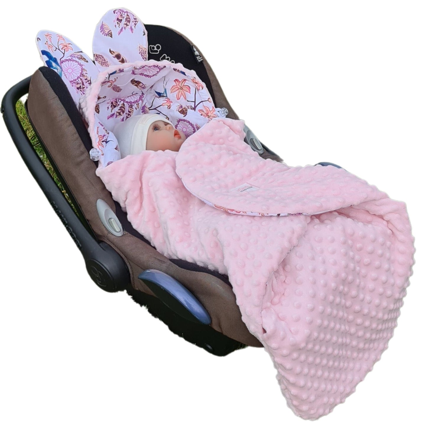 cosy fleece pink baby girl blanket from 0-12 months