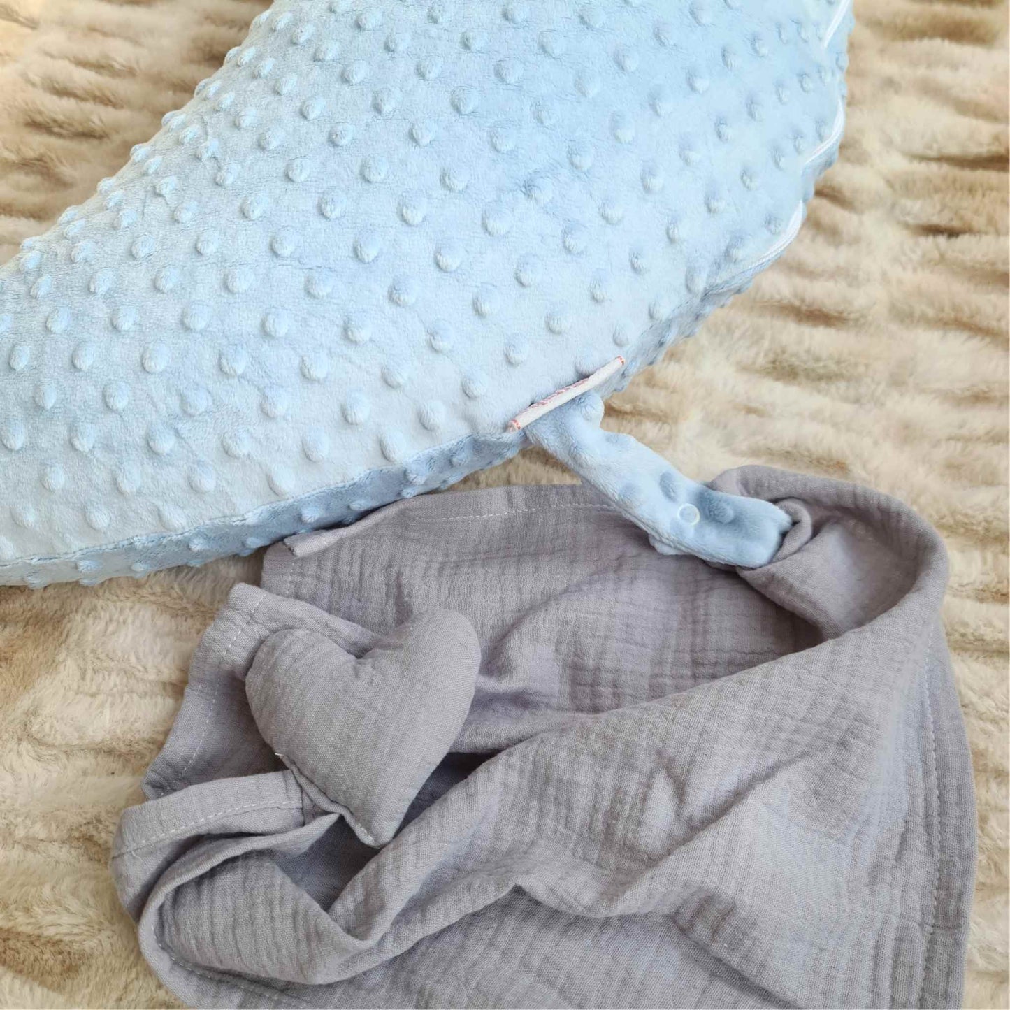evcushy baby pillow nursing pillow with cover plush blue evcushy