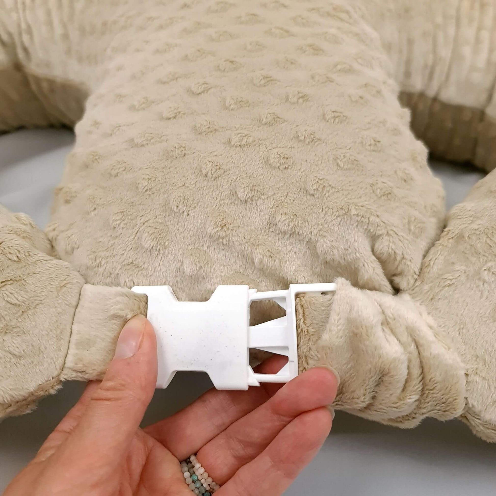 beige pillow for feeding twins plus removable cover with safe zip large pregnancy pillow