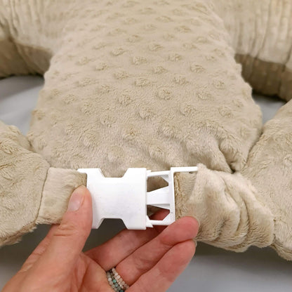 beige pillow for feeding twins plus removable cover with safe zip large pregnancy pillow
