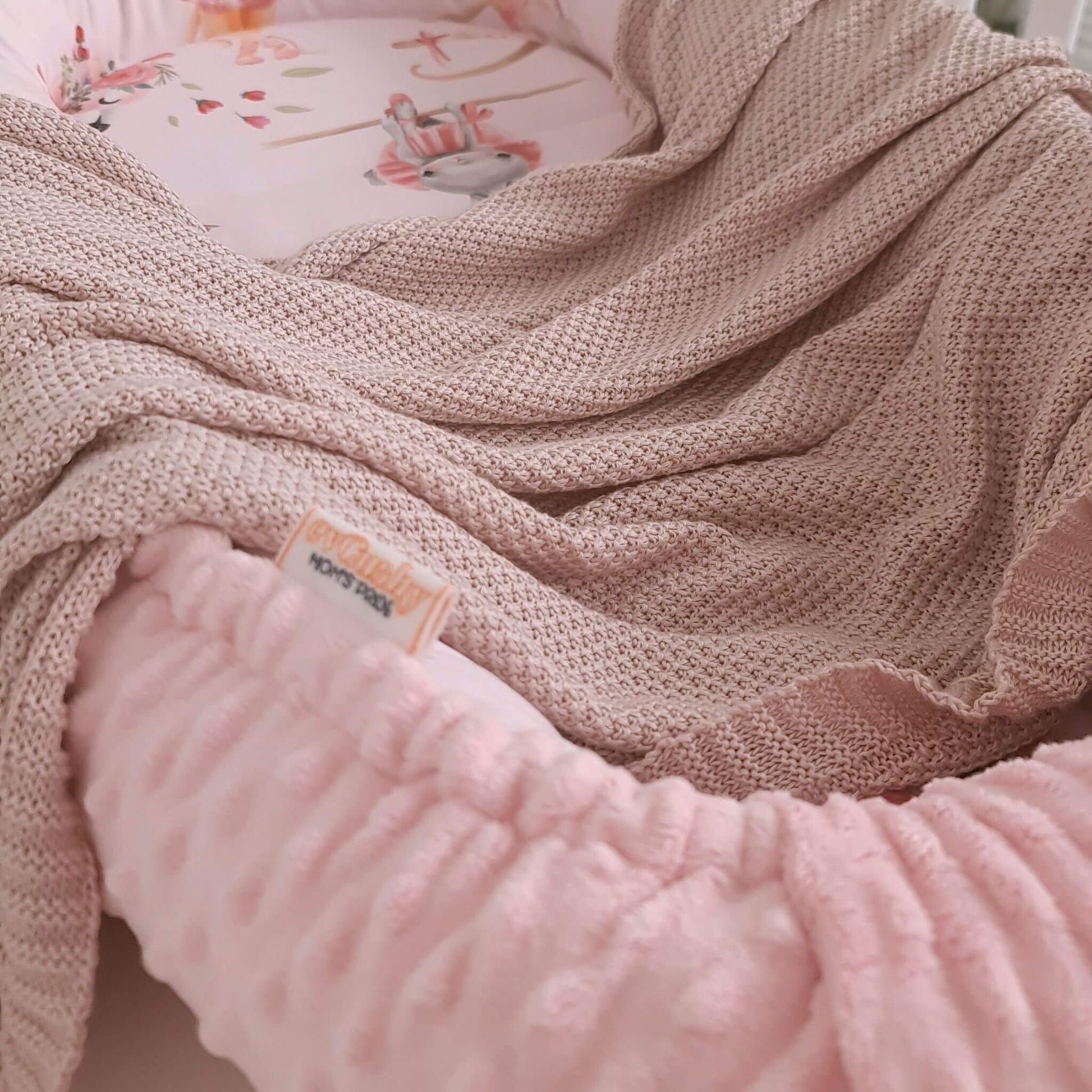 Handmade European baby nest pod by Evcushy soft material close up