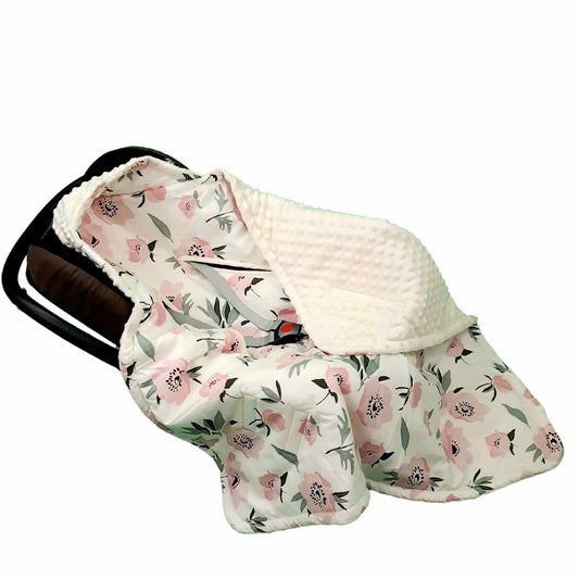 safe infants car seats blanket with hood breathable cotton and cosy plush for baby girl evcushy