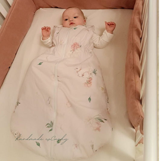 baby sleeping bag sleeping sack for 0-12 months pink with bunnies pattern