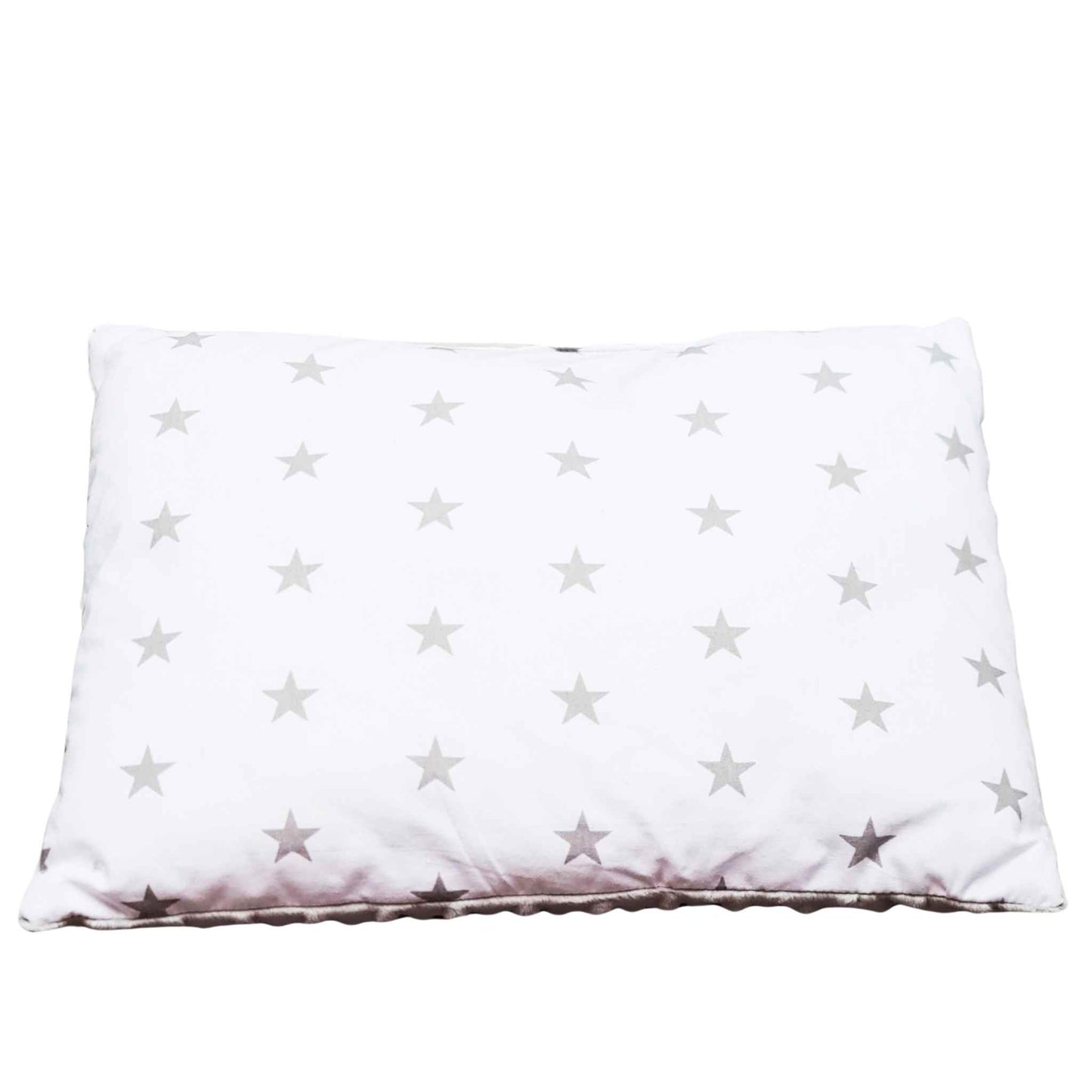 small pillow for baby cot white grey with stars evcushy