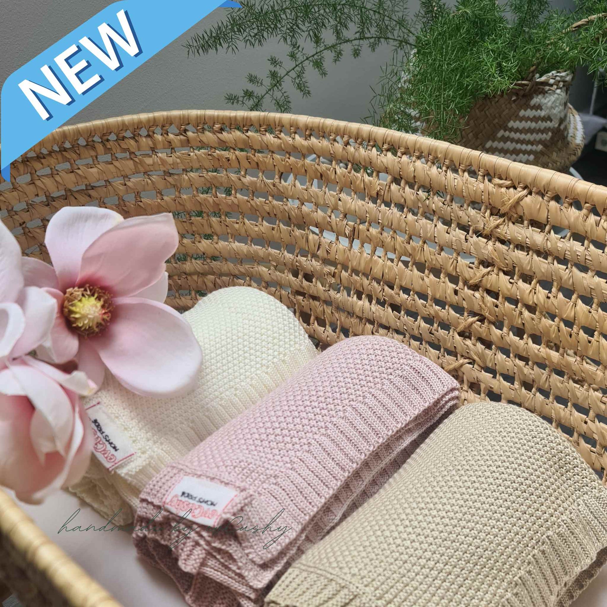 soft bamboo blanket for baby dusty pink cream beige evcushy