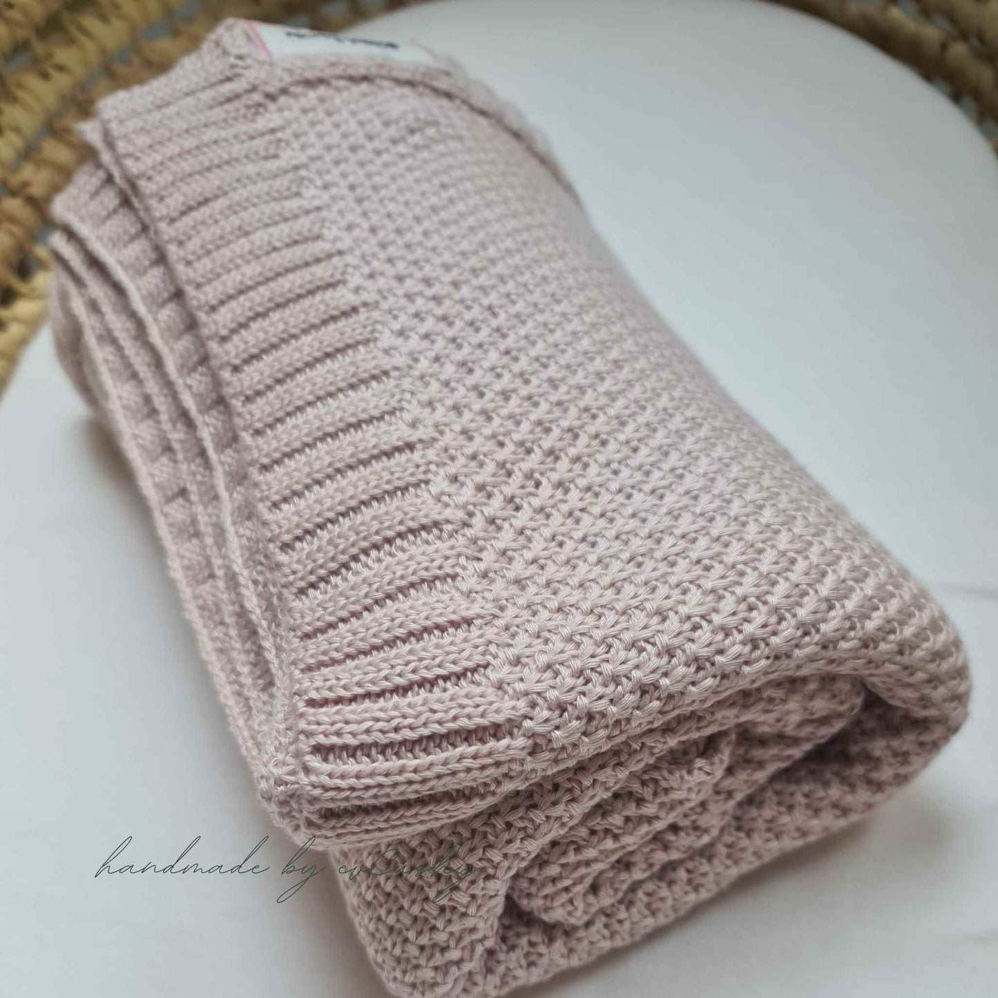 soft bamboo knit blanket for baby dusty pink evcushy