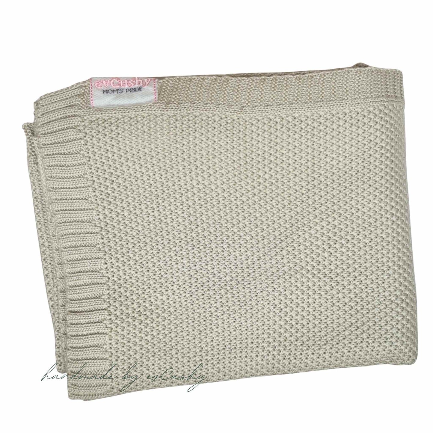 soft bamboo  knit blanket for baby  beige evcushy