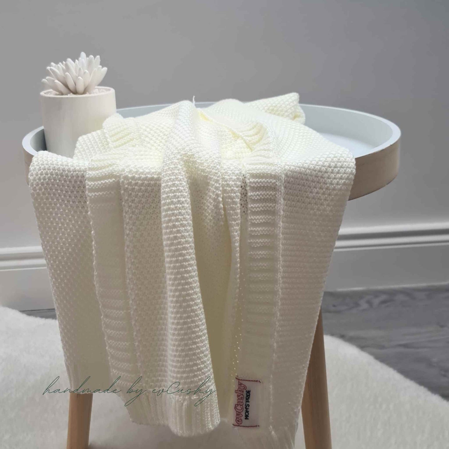 soft bamboo knit blanket for baby ivory unisex evcushy