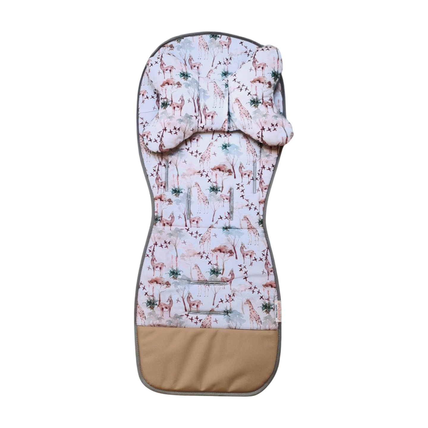 stroller liner padded insert for pram jungle giraffe pattern soft velvet evCushy