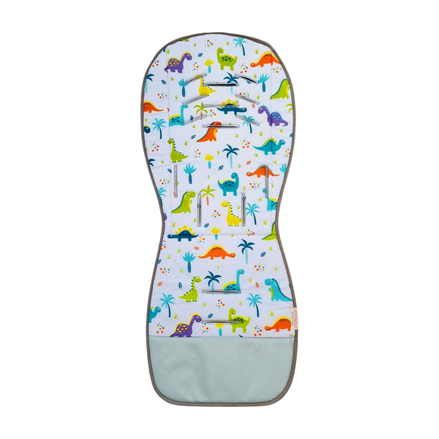 comfortable liner for pram universal with holes for 5 point harness dinosaurs pattern