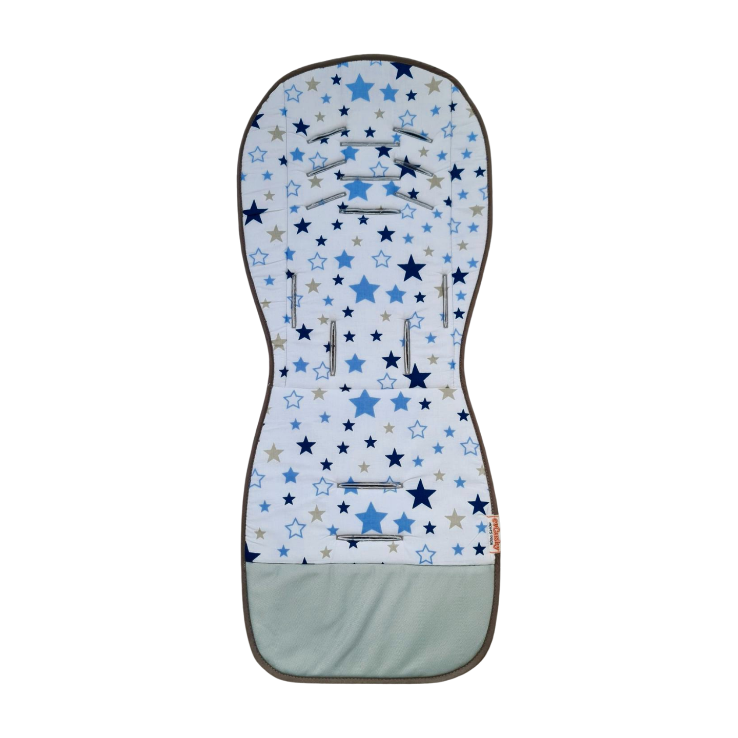 padded liner for pushchair strollers blue and stars pattern