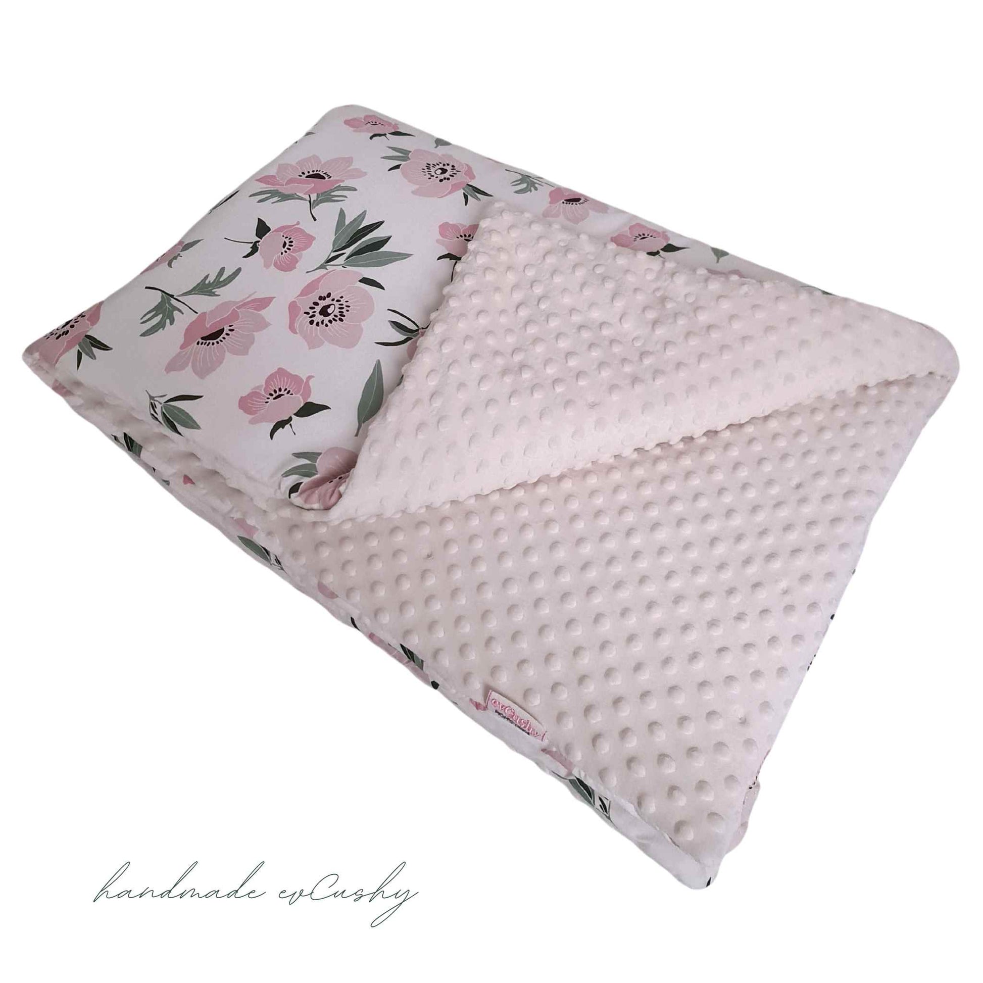 warm cosy blanket for baby and toddler cream fleece and floral pattern for cot bed