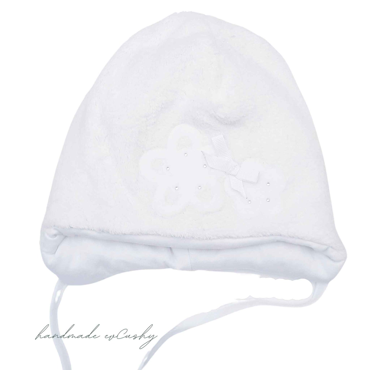 white hats for baby girl winter warm hats bonnet hat with flower and white bow evcushy