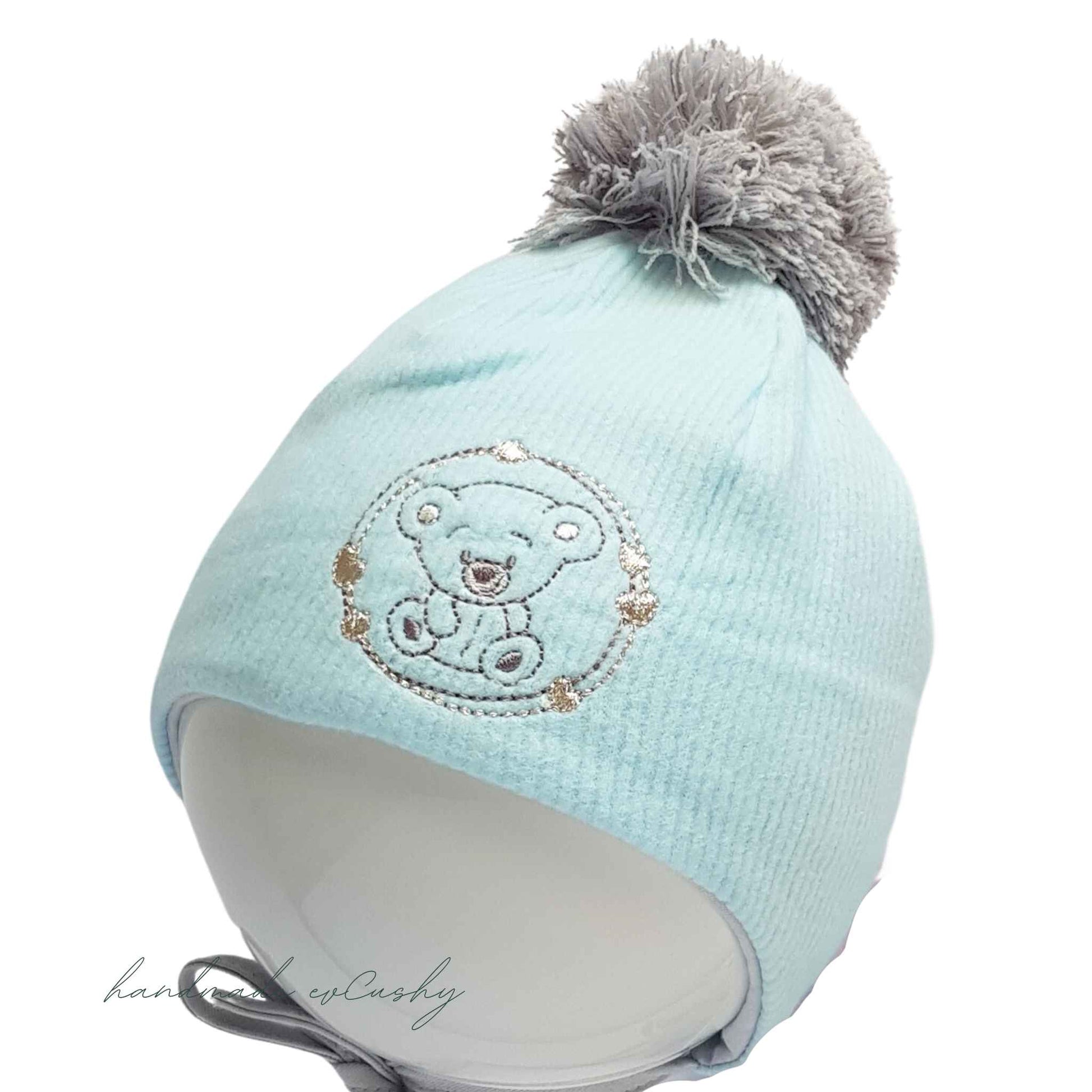 evcushy cosy winter hats for infants till 9 months hats with pom-pom