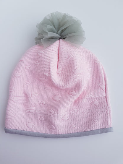 Hat with the pom-pom for girls 1- 5 years