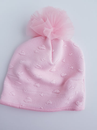 Hat with the pom-pom for girls 1- 5 years