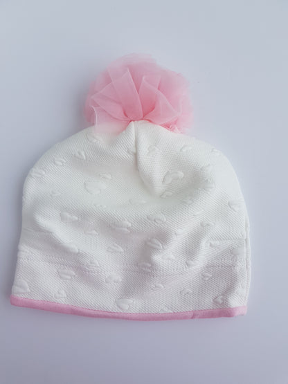 Hat with the pom-pom for girls 1- 5 years