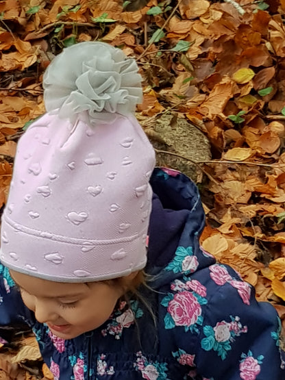 Hat with the pom-pom for girls 1- 5 years