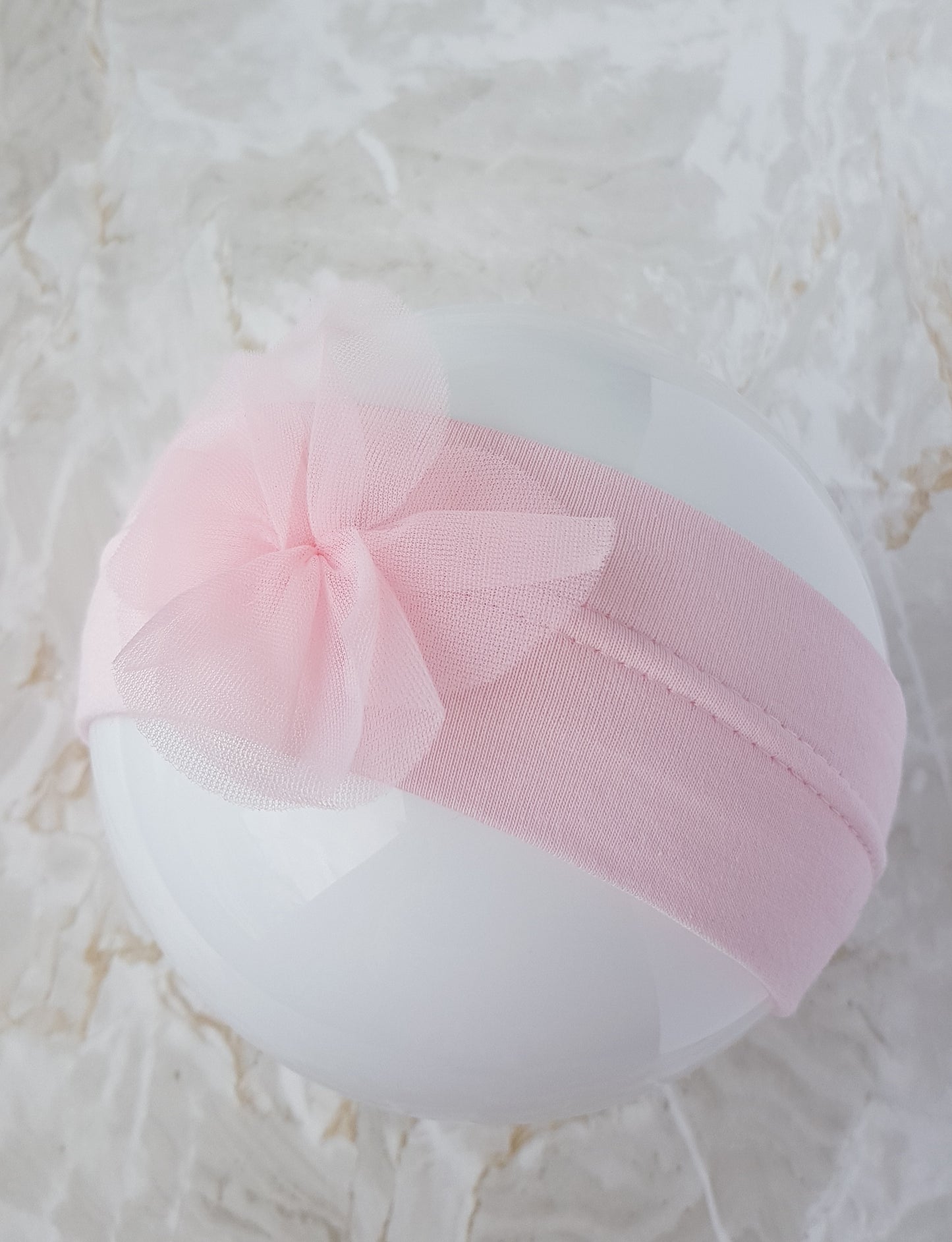 Cotton flower Baby Girl headband, 7 to 16 months old,  head size 46-48cm
