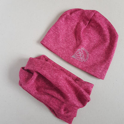 Girls hat beanie and snood set