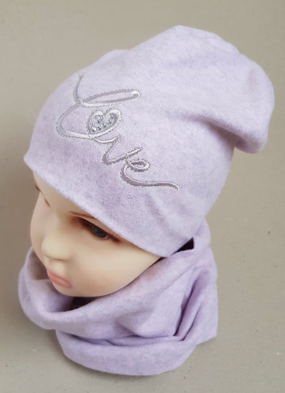 Beanie hat for girls Love from 4-24 months