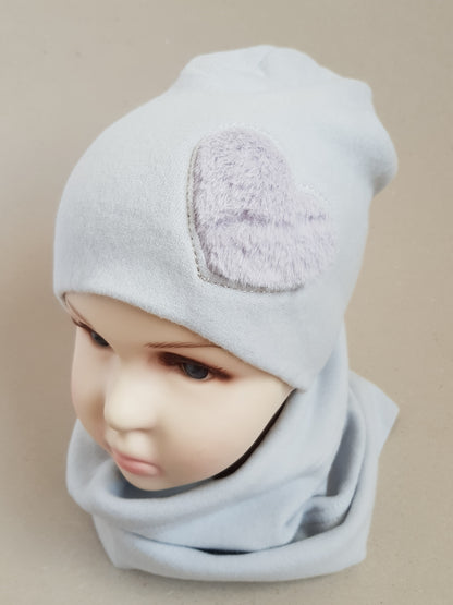 Beanie hat for girls fur heart 4-24 months