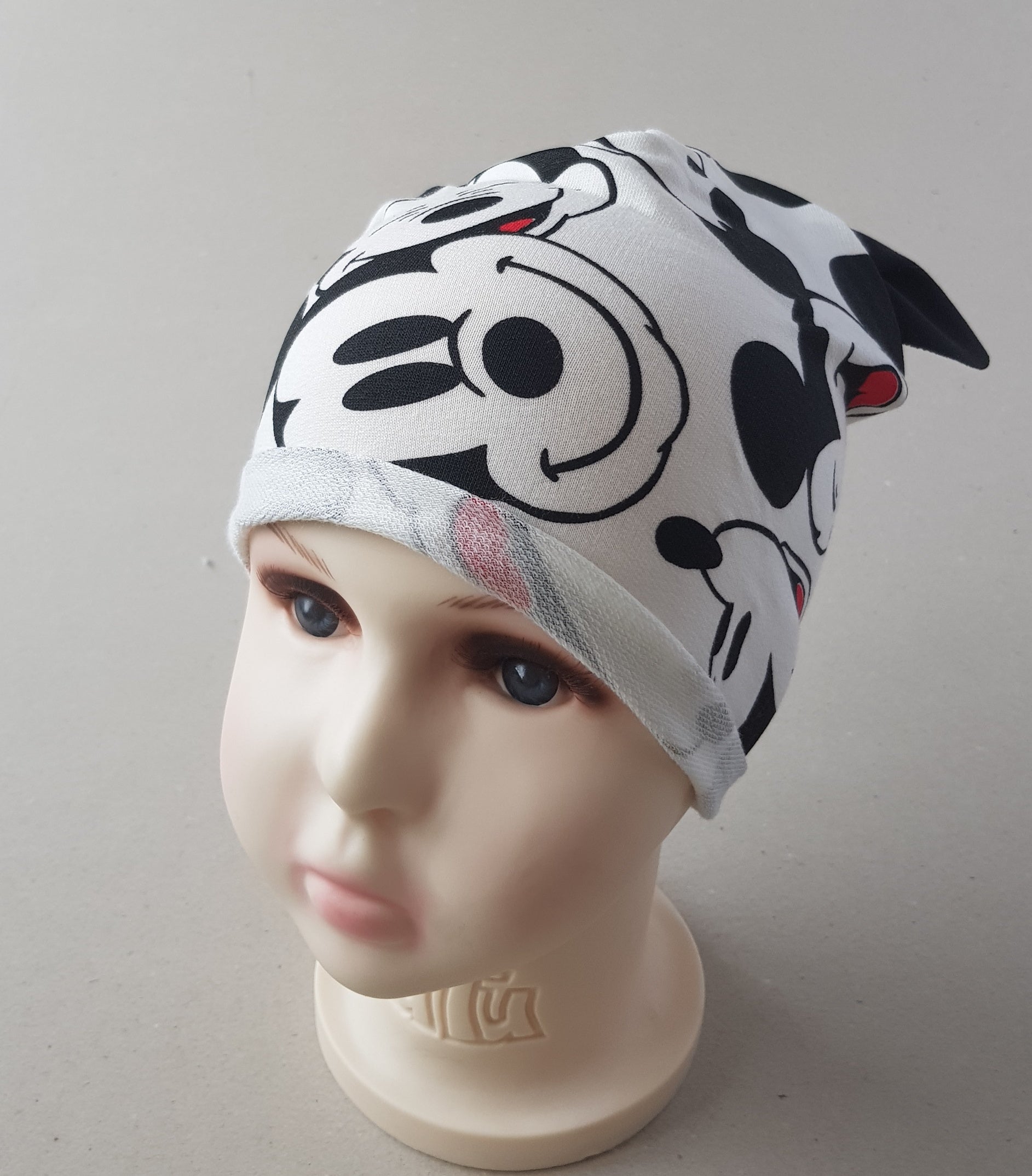 hat beanie mickey black and white unisex for kids