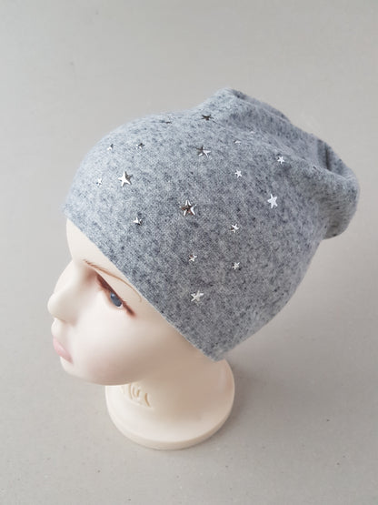 Beanie warm hat for girls STUDS STARS  4 months- 16 months