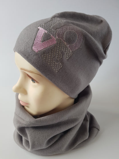 Winter Beanie For Girl LOVE 1-6 years