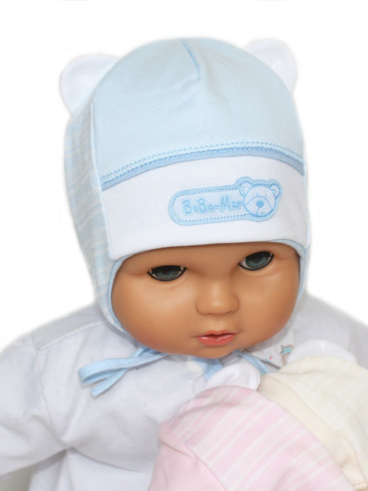 Cotton hats for newborn babies newborn in pink cream and blue