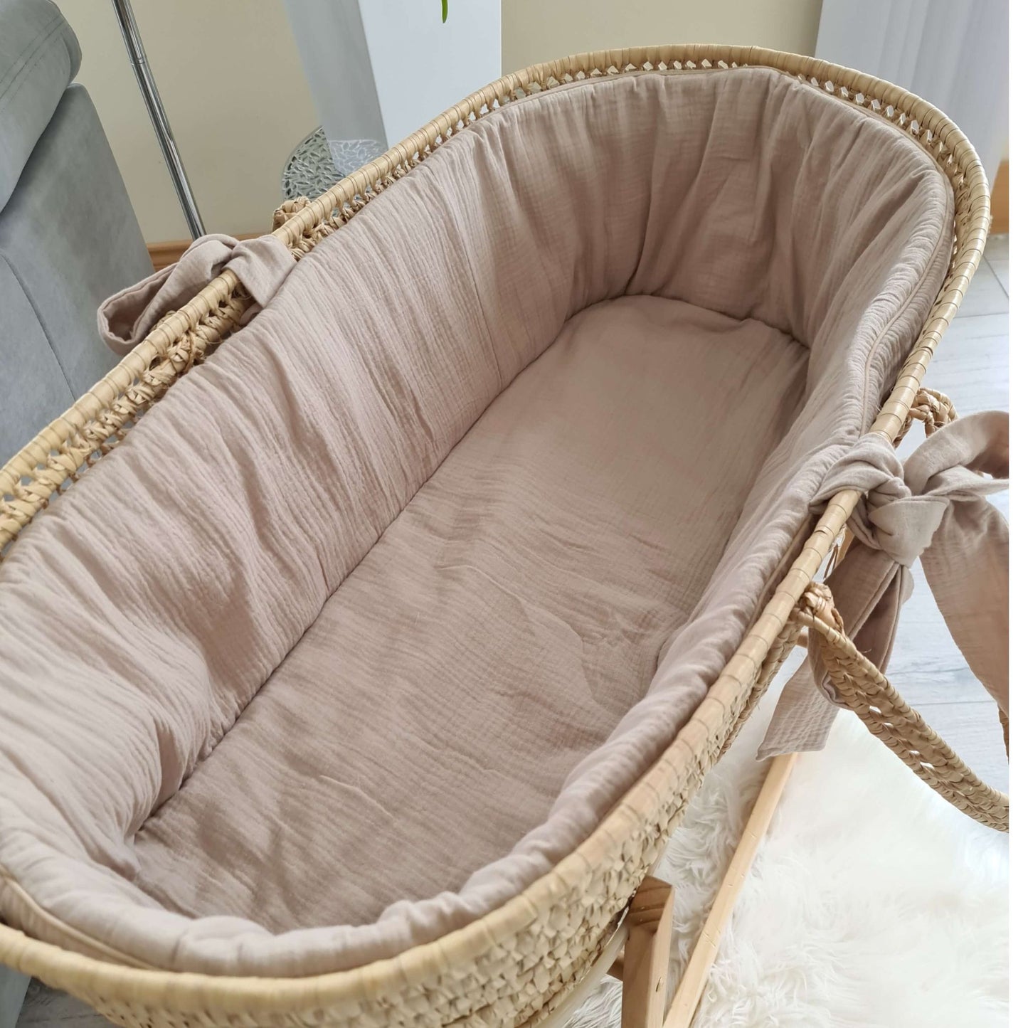 evcushy liner for moses basket universal size padded bumper 