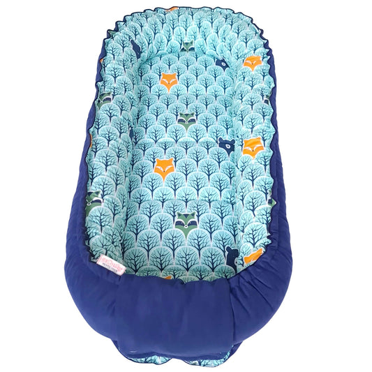 big sleep pod for toddler navy  blue mint