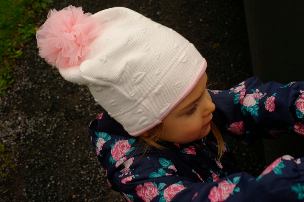 Hat with the pom-pom for girls 1- 5 years