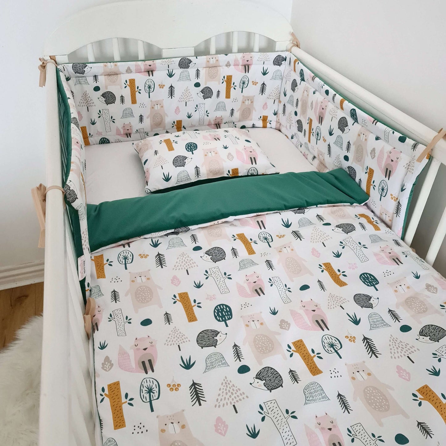 luxurious baby bedding from velvet and cotton cot bumper protector duvet