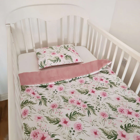 Quilt & Pillow Size 'M' - Pink Garden Roses