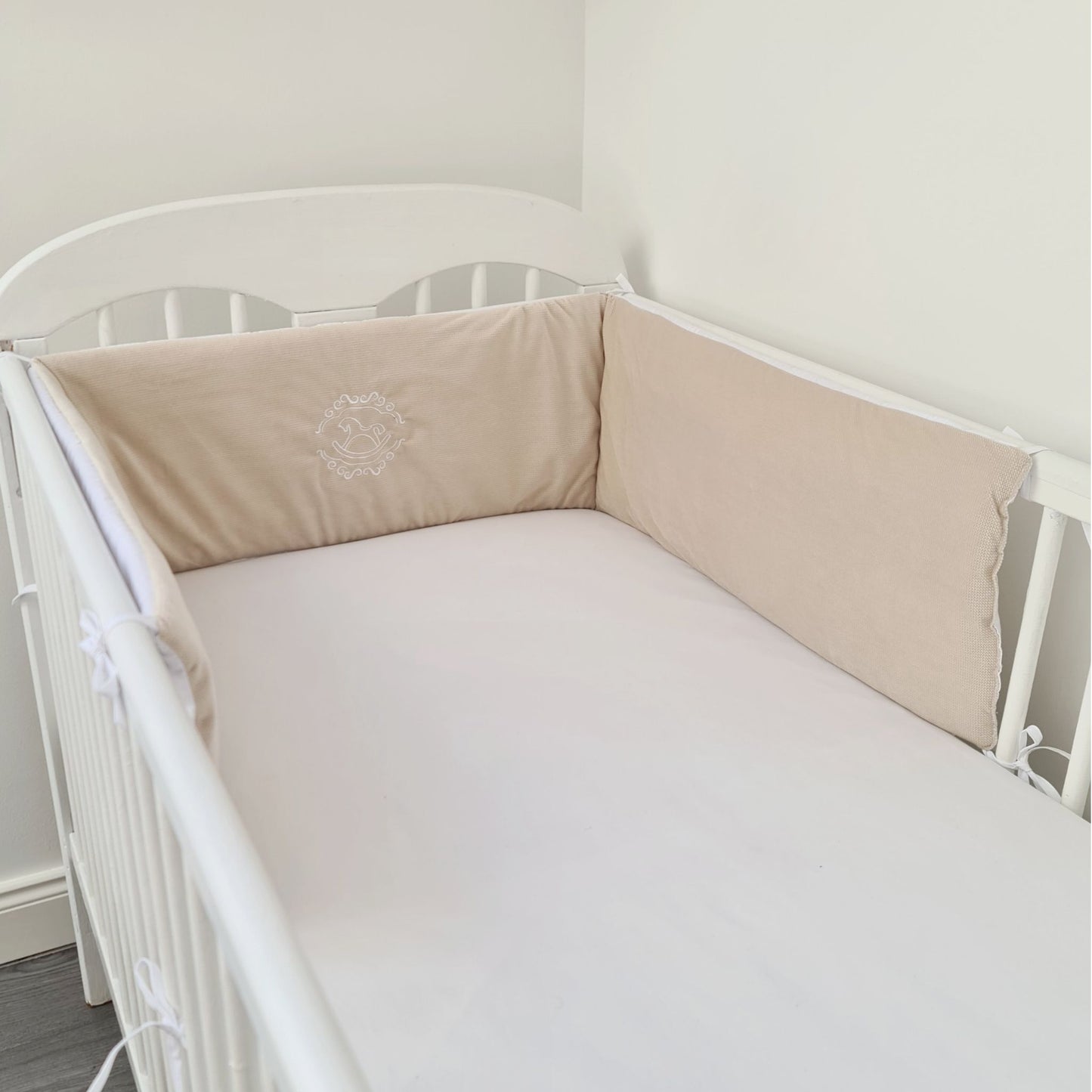 velvet and cotton bumpers set for cot bed 70x140cm protectors for cot rungs