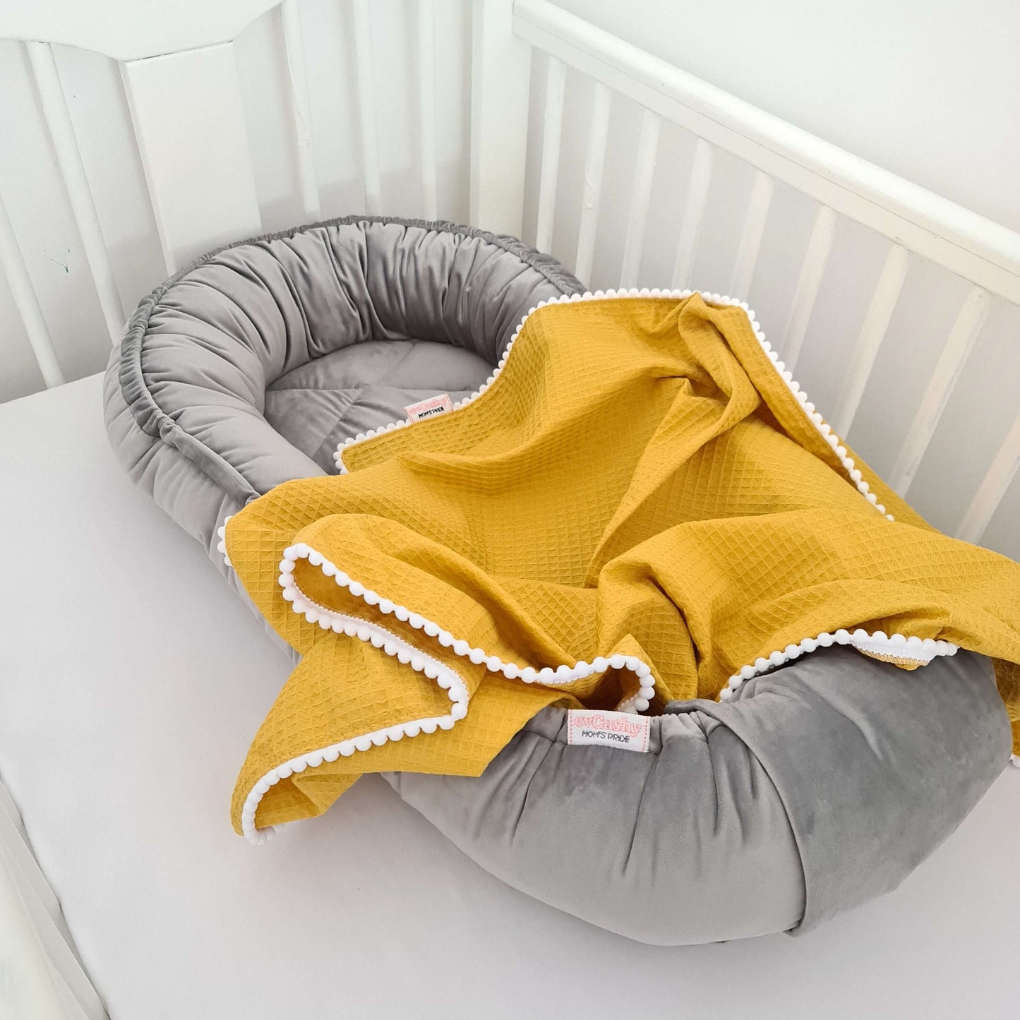 baby velvet nest with blanket pod lounger online in Ireland