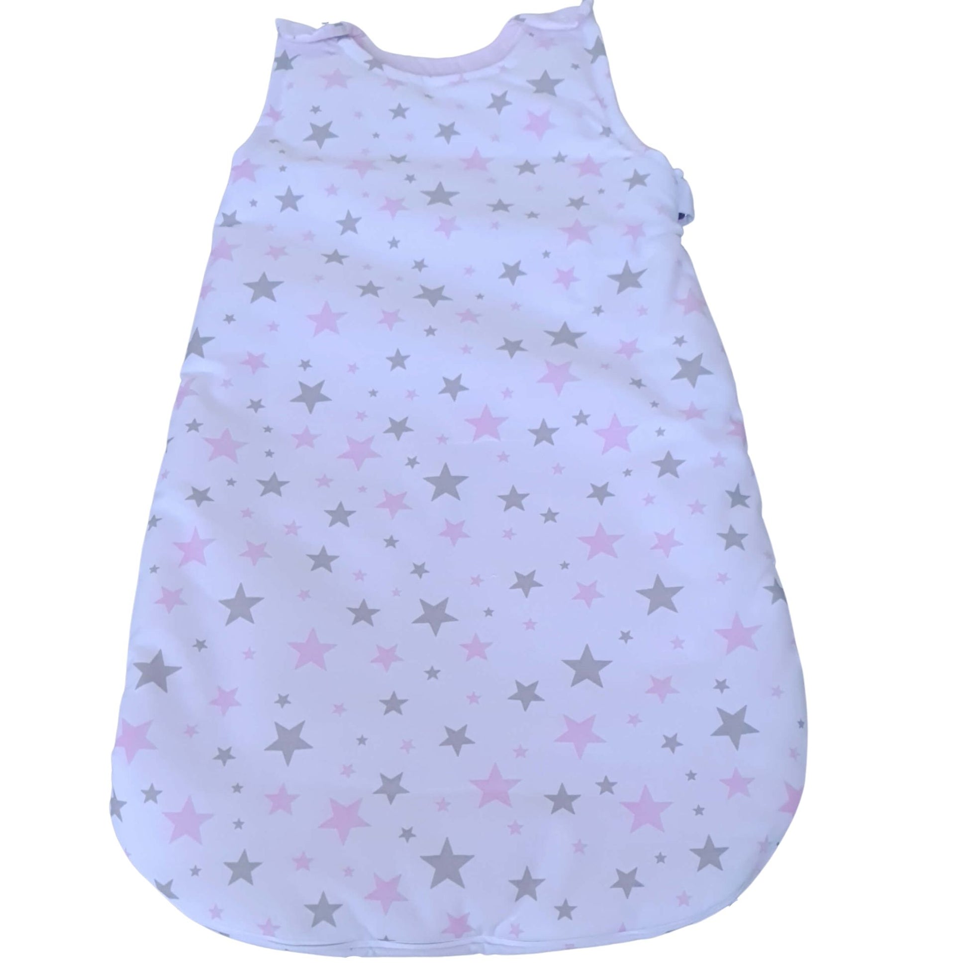 baby sleeping bag sack for newborns white with pink stars