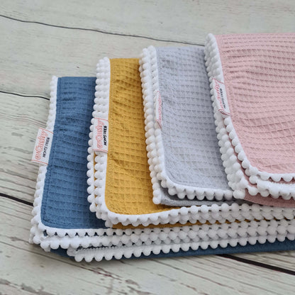 baby blanket cotton blanket pink grey blue mustard