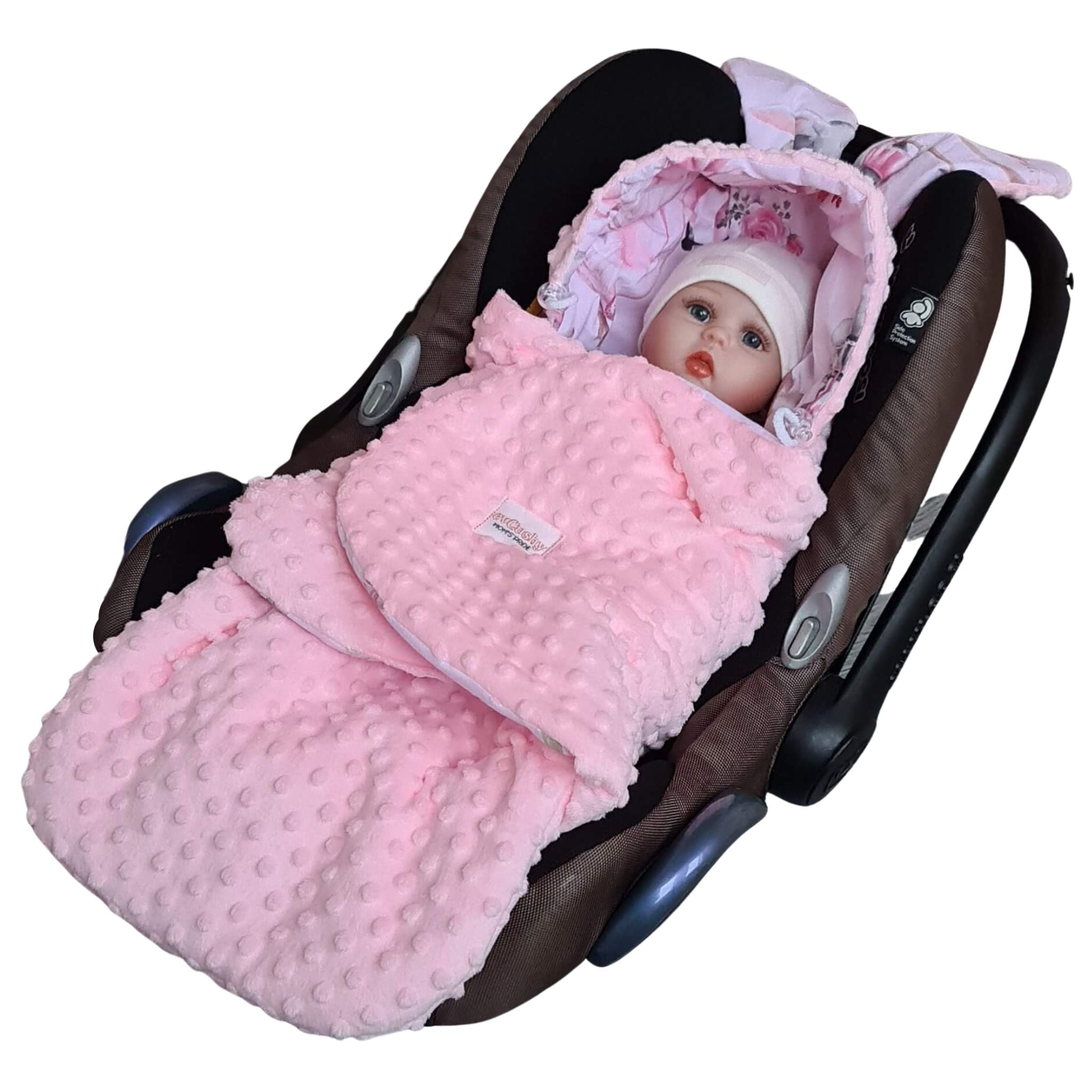 evCushy Car Seat Swaddle Blanket Cozy Fleece Pink Ballerina Dream Evcushy