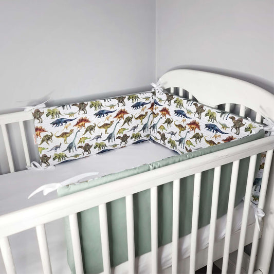 evcushy baby crib bumpers set animals dinos pattern for cot bed